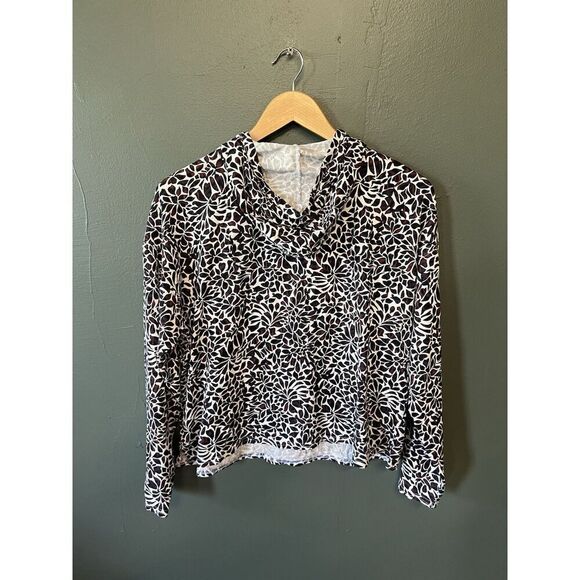 Garnet Hill Womens Multicolor Pullover Cropped Hooded Sweater Size Medium - Picture 2 of 3